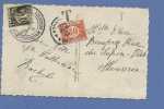 337 Op Kaart Met Stempel MOESCROEN, Getaxeerd (taxe) Met TX 35 Cirkelstempel MOUSCRON - Lettres & Documents