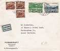 Isl006/  ISLAND -  Luftpost England 1949. Kabeljau 3 X, Vulkane 2 X, Ex Reykjavik - Briefe U. Dokumente