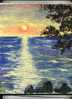 - COUCHER DE SOLEIL SUR LA MER . HUILE SUR TOILE SIGNEE - Olieverf