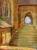 - ARCHITECTURE MEDIEVALE . HUILE SUR BOIS NON SIGNEE - Oils