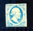 1852 Koning Willem III 5 Cent BLAUW NVPH 1 * Periode 1852 Nederland Nr. 1  * ONGEBRUIKT - Ongebruikt