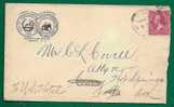 USA - 1898 - NORWICH ADVERT COVER To CORRY, PA Fwd To HOT SPRINGS, ARK (reception At Back) Stamp Imperforate At Right - Lettres & Documents