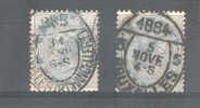 2 X Timbre No 39 Cachets Elliptiques Différents De BRUXELLES 1884/85   --  6/923 - 1883 Leopold II