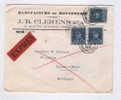 Lettre EXPRES 3 X Képis BRUXELLES 1936 Vers Allemagne - TARIF 5 F 25 - Ambulant Au Verso  --  6/933 - 1931-1934 Kepi