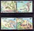 India 2003 Reptile, Amphibian, Gliding Snake, Python, Cobra, Bamboo Pit Viper 4V MNH Inde Indien - Serpents