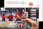 Table Tennis, Tennis Tavolo Sportman And Sportwoman, Mobile Phone, Pre-stamped Postcard - Cartoline Postali