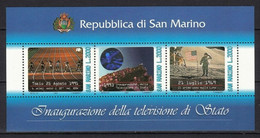 1993 San Marino Foglietto "Inaugurazione Della Televisione Di Stato - Nuovo Gomma Integra MNH** - Blocks & Kleinbögen