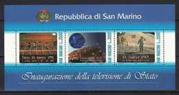 1993 San Marino Foglietto "Inaugurazione Della Televisione Di Stato - Nuovo Gomma Integra MNH** - Blocchi & Foglietti