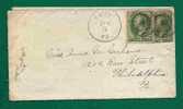 USA - 1880´s COVER From ERIE, PA With A Pair Of 3c Washington (cancellation Without Year) - Lettres & Documents