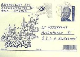 BELGIQUE Entier Postal 2002 (2) Sur Carte Postale  + Illustration Stampilou Du Studio Max Cartoon Strip Bédé - Cómics