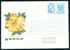 Uco+cq Bulgaria PSE Stationery 1991 Flowers YELLOW ROSE, Post Dove Mint/4811 - Roses