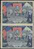 SAN MARINIO 1947, Am.presidents Flags Stamp On Stamps 3L,ERROR: Imperf Between  [Fehler,erreur,errore,fout] - Plaatfouten En Curiosa