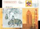 Monkey Tiger Building Jilin Daily  AD. Pre-stamped Postcard - Monkeys