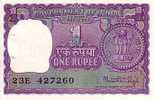 INDE   1 Rupee  Non Daté (1978)   Pick 77v  Lettre A  Signature 40     ***** QUALITE  AUNC ***** - Indien