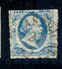 1852 Koning Willem III 5 Cent BLAUW NVPH 1 * Periode 1852  Nederland  Nr. 1 Gebruikt  (46) - Gebraucht