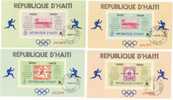 HAITI JO MEXICO 1968 OLYMPIC GAMES MARATHON 4 BLOCS FEUILLETS YT AC 26  COTE +45€ TB - Zomer 1968: Mexico-City