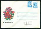 Uco+dh Bulgaria PSE Stationery 1992 Flora BOUQUET ROSES TULIP , POSTHORN Mint/5443 - Rosen