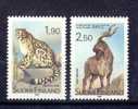 FINLANDE FINLAND 1989  - YT 1051 /52   PANTHERE ET MOUFLON  NEUFS  ** - Unused Stamps