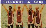 TARJETA DE DINAMARCA DE UN EQUIPO NATACION DE TIRADA 10000 NUEVA-MINT - Denmark