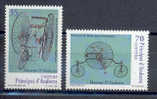 SERIE 2 TIMBRES NOUVEAUX L' ANDORRE 1999 BICYCLETTES - TRICYCLETES MUSÉE D'ANDORRE SALVO - RUDGE . REGNE UNIT - Radsport