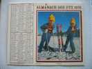 CALENDRIER ALMANACH DES P.T.T. DOUBLES PHOTOS  DE 1976  LAPINS BLANCS / PETITS SKIEURS - Formato Grande : 1971-80