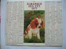 CALENDRIER ALMANACH DES P.T.T. DOUBLES PHOTOS  DE 1977 CHIOT  / JEUNE CHAT - Grand Format : 1971-80