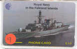 Phonecard War Ship (17)  Boat  Bateau  Warship Military Navy Leger Armee * ROYAL NAVY FALKLAND ISLANDS * HMS IRON DUKE - Armee