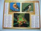 CALENDRIER ALMANACH DES P.T.T. DOUBLE PHOTOS/ 2004 / CANARD FAUCON PELERIN RAINETTE YEUX ROUGES CERF VIRGINIE MARCASSIN - Grand Format : 2001-...