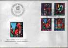 Fdc Suisse 1971 Verres & Vitraux Art Sacral Contemporain Coq Renard - Glas & Fenster