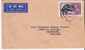 Si006/  SINGAPUR - Brief,  Silberhochzeit 1935, 25 C. Luftpost N. England - Singapur (...-1959)