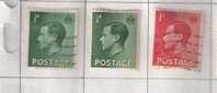 GB , Edward VIII  : Série Complète 205/8 Neuve * Et Oblitérée Sur Feuille Quadrillée , TB - Used Stamps