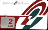 Letonia. 2 Lati Red. Logo Telephone Company - Lettonie