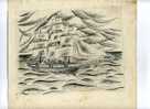 - BATEAU A VOILE . TROIS MATS . DESSIN A L´ENCRE DE CHINE ANNOTE EN BAS - Kunst