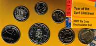 AUSTRALIA YEAR OF LIFESAVER SET OF 6 COINS 5 C- $2  2007 WITH ONE YEAR TYPE 20 CENTS UNC READ DESCRIPTION CAREFULLY !!! - Otros & Sin Clasificación