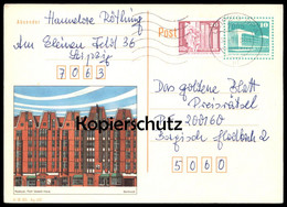 ÄLTERE POSTKARTE ROSTOCK FÜNF-GIEBEL-HAUS GANZSACHE DDR Bedarfskarte Letter-card Stamped Paper AK Ansichtskarte Postcard - Postales - Usados