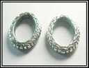 Lot De 2 Anneaux Ovales En Argent Du Tibet 16x12mm - Perles