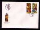 Verres Vitraux Christmas Stained Glass Windows Monastery Of Our Lady Of Victory-Batalha PORTUGAL Fdc Lisboa 1983 Gc416 - Glasses & Stained-Glasses