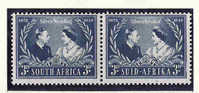 SOUTH AFRICA, 1948, SILVER WEDDING, MI 207-208 MH *  PAIRE PAAR - Autres & Non Classés