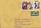 France Cover To Portugal With R. De La Fresnaye, Gaspard Monge And Cognac Stamps - Storia Postale