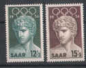 Timbres De La SAAR Jo De Melbourne 1956 Y&T N° 353/54 * - Zomer 1956: Melbourne