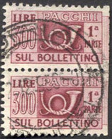 Pays : 247,1 (Italie : République) Yvert Et Tellier N° : CP   65 (o)  Moitié De Timbre Gauche - Colis-postaux