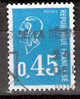 Timbre France Y&T N°1663 (01) Obl.  Marianne De Béquet.  0 F.45 Bleu. Cote 0,15 € - 1971-1976 Maríanne De Béquet