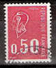 Timbre France Y&T N°1664 (01) Obl.  Marianne De Béquet.  0 F.50  Carmin-rose. Cote 0,15 € - 1971-1976 Marianne Of Béquet