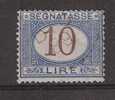 Italie, TAXE , Yvert N° 18 (10 Lire Bleu Et Brun) Ob , TB - Segnatasse