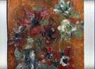 - BOUQUET DE FLEURS DANS UN POT . HUILE SUR PANNEAU STRATIFIE  SIGNEE A. DAVID - Olieverf