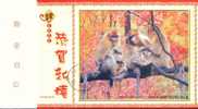 Monkey,  Pre-stamped Postcard, Postal Stationery - Mono