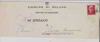 1729)lettera Con 2£ Imperiale S.F. Da Milano A Piazza Armerina Il 2519-2-1946 - Marcofilía
