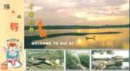 Boat Lunshui  Waterfall  Pre-stamped Postcard, Postal Stationery - Altri & Non Classificati