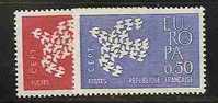 EUROPA-CEPT - FRANCE 1961 - DOVE FLYING - Yvert # 1309/10 - MLH - 1961