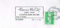 SC2695 Maurice Utrillo A Enfin Son Musee Val D Oise Flamme Sannois 1995 - Musei
